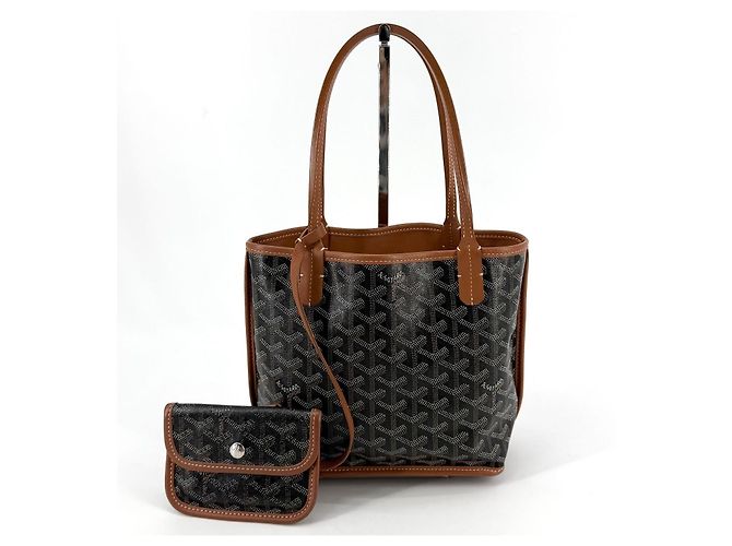 Borsa tote Goyard Mini Anjou Marrone - vista 3
