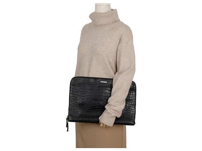 Autre Marque Clutch goffrata nera - vista 18