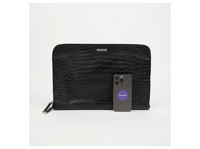 Autre Marque Clutch goffrata nera - vista 9