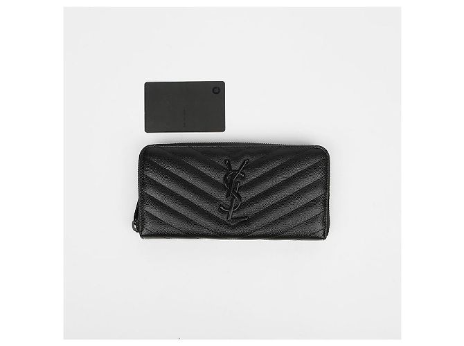 Autre Marque Cassandra Black Monogram Matelassé Zip Wallet Black - Ansicht 10