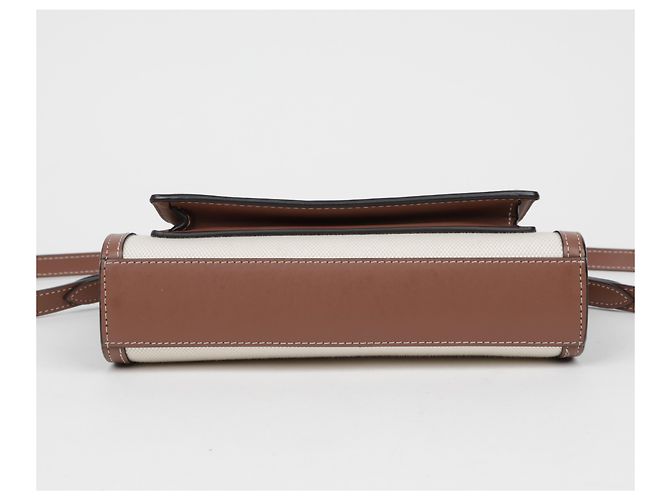 Burberry Mini-Canvas-Ledertote aus zwei Farben - Ansicht 8