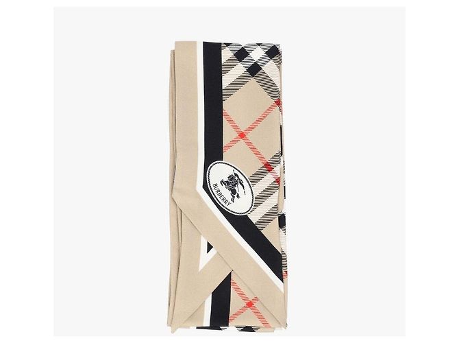 Burberry  Foulard skinny in seta twill Check Stamp - vista 2