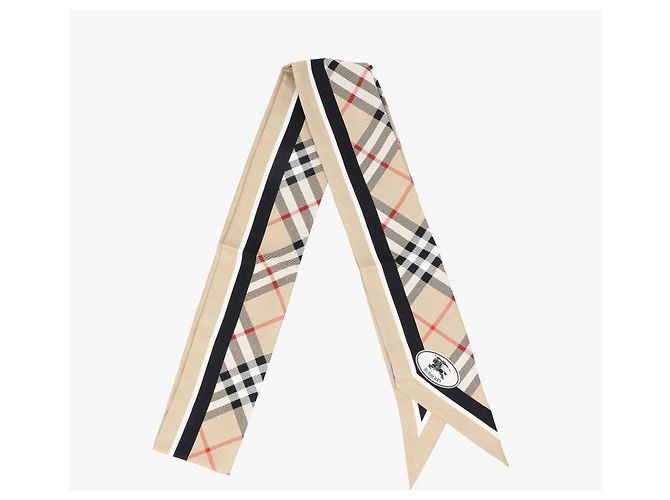Burberry  Foulard skinny in seta twill Check Stamp - vista 4