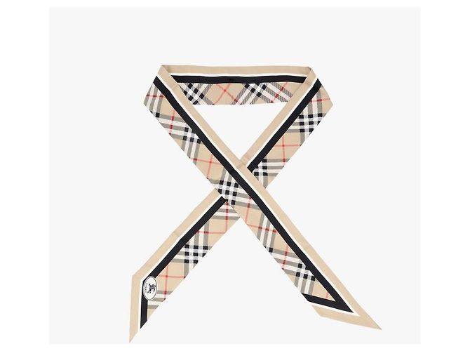 Burberry  Foulard skinny in seta twill Check Stamp - vista 5