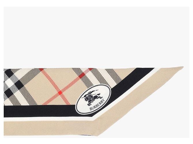 Burberry  Foulard skinny in seta twill Check Stamp - vista 6
