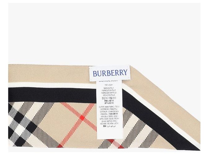 Burberry  Foulard skinny in seta twill Check Stamp - vista 7