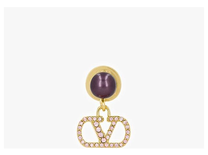 Valentino Orecchini a goccia Garavani Logo Crystal Pearl - vista 2