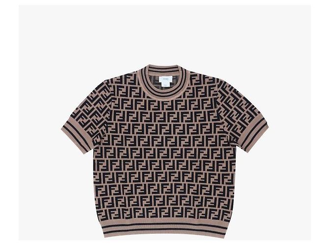 Fendi Prenda de punto de manga corta en jacquard monograma - vista 2