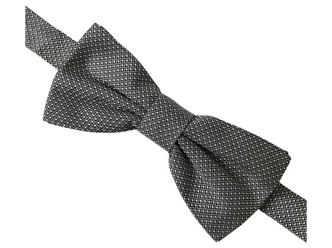 Dolce & Gabbana Gray Silk Patterned Adjustable Neck Men Bow Tie - view 2