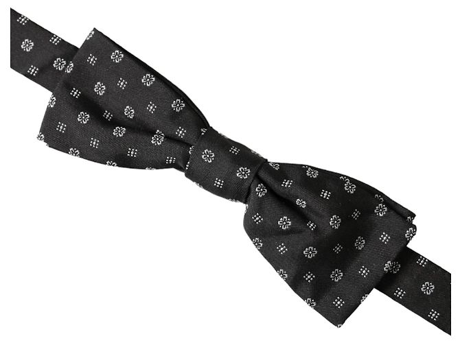 Dolce & Gabbana Papillon regolabile da uomo Dark Gray Silk Fantasy - vista 2