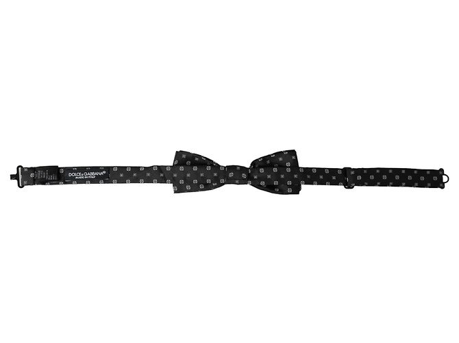 Dolce & Gabbana Papillon regolabile da uomo Dark Gray Silk Fantasy - vista 4
