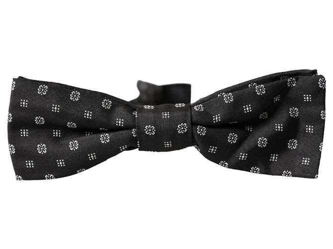Dolce & Gabbana Papillon regolabile da uomo Dark Gray Silk Fantasy - vista 5