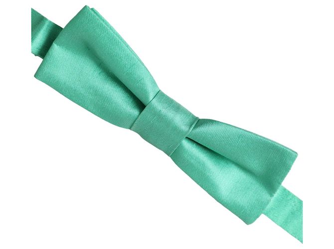 Dolce & Gabbana Papillon da uomo in seta verde menta con collo regolabile - vista 2