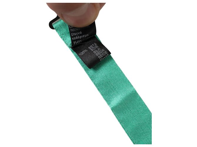 Dolce & Gabbana Papillon da uomo in seta verde menta con collo regolabile - vista 4