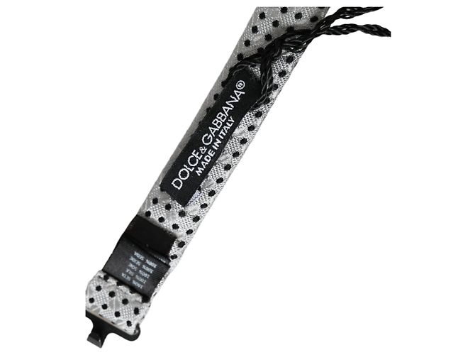 Dolce & Gabbana Gray Silk Polka Dot Adjustable Neck Men Papillon Bow Tie - view 3