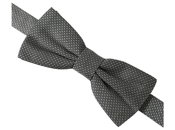 Dolce & Gabbana Gray Silk Patterned Adjustable Neck Men Papillon Bow Tie - view 2