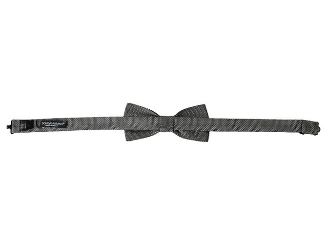 Dolce & Gabbana Gray Silk Patterned Adjustable Neck Men Papillon Bow Tie - view 5