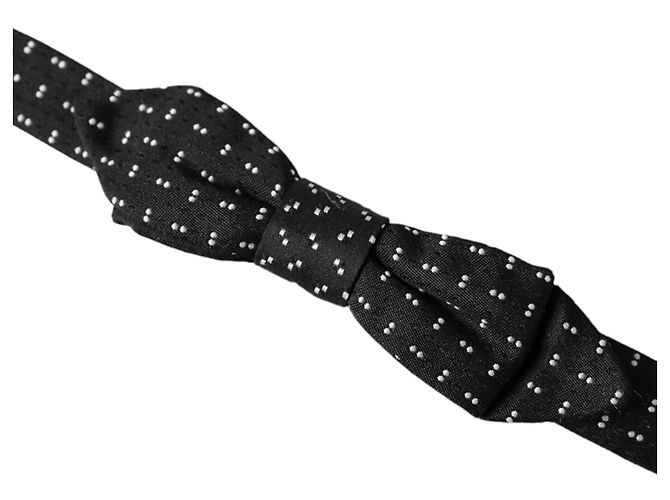 Dolce & Gabbana Dark Gray Silk Patterned Adjustable Neck Men Papillon Bow Tie - view 2