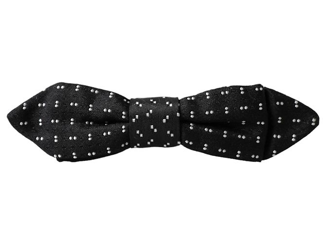 Dolce & Gabbana Dark Gray Silk Patterned Adjustable Neck Men Papillon Bow Tie - view 5