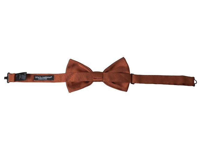 Dolce & Gabbana Brown Silk Adjustable Neck Men Bow Tie - view 3