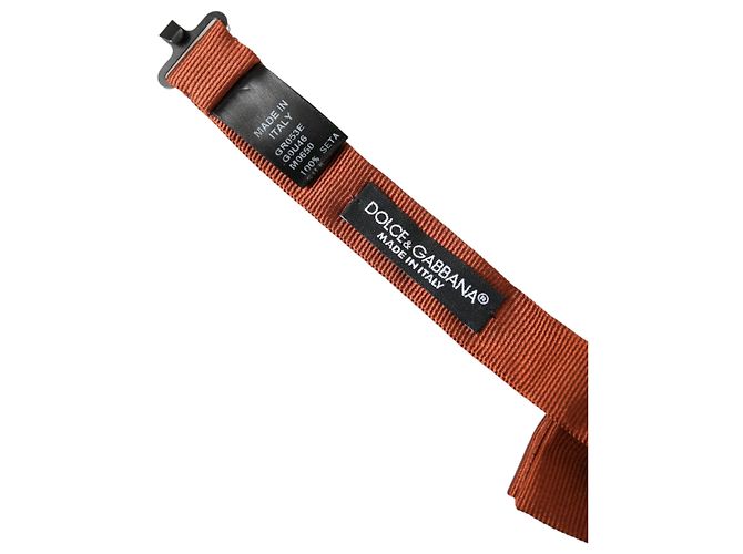 Dolce & Gabbana Brown Silk Adjustable Neck Men Bow Tie - view 4