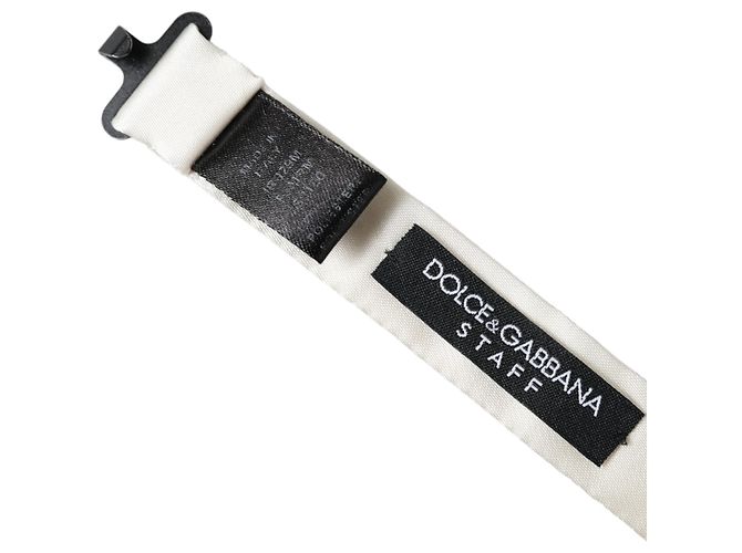 Dolce & Gabbana Papillon da uomo in poliestere a pois grigio e nero - vista 4