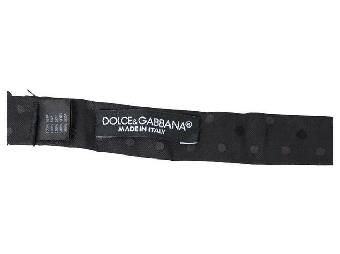 Dolce & Gabbana Papillon per uomo in seta grigio a pois con collo regolabile - vista 3
