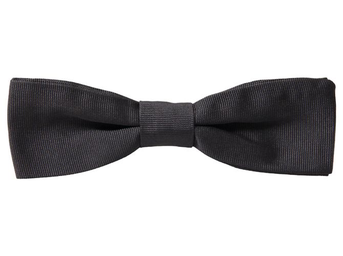 Dolce & Gabbana Papillon da uomo in seta grigio scuro con collo regolabile - vista 4