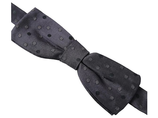 Dolce & Gabbana Papillon per uomo in seta blu a pois con collo regolabile - vista 2