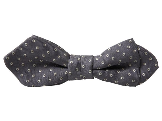 Dolce & Gabbana Papillon regolabile in seta a pois grigi - vista 4