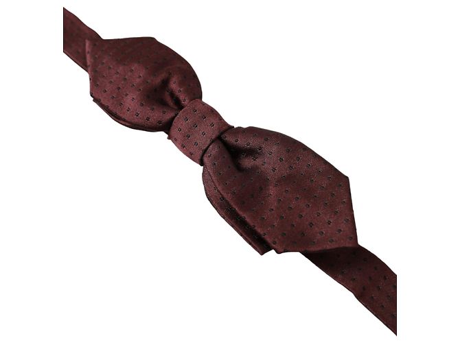 Dolce & Gabbana Papillon Slim regolabile in seta Red Bordeaux - vista 2