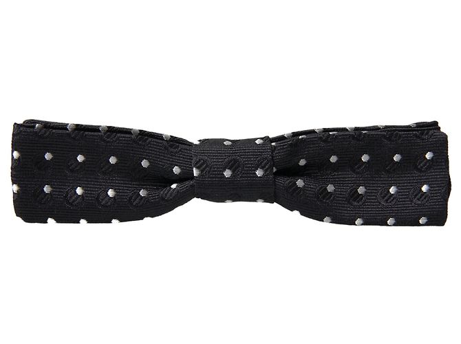 Dolce & Gabbana Papillon regolabile in seta a pois neri da uomo - vista 3