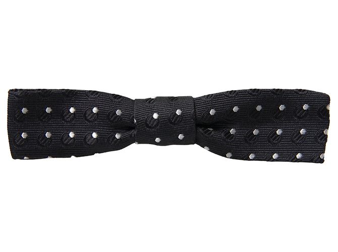 Dolce & Gabbana Papillon regolabile in seta a pois neri da uomo - vista 3
