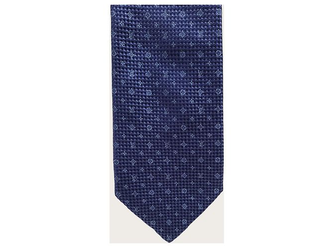 Louis Vuitton Blue Marine Cravat Monogram Cozy Tie - view 2