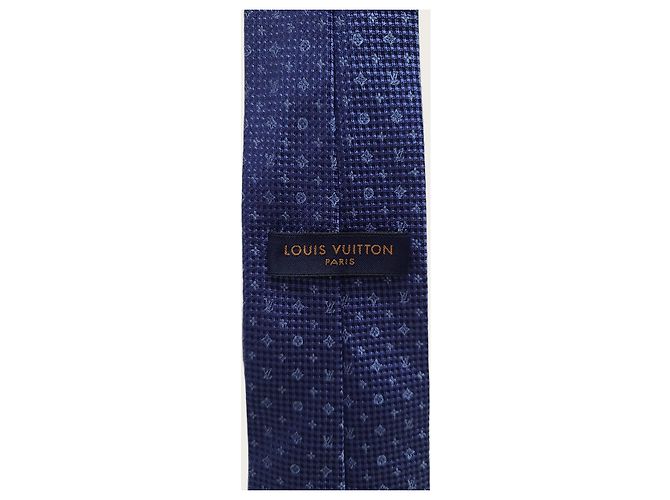 Louis Vuitton Blue Marine Cravat Monogram Cozy Tie - view 4