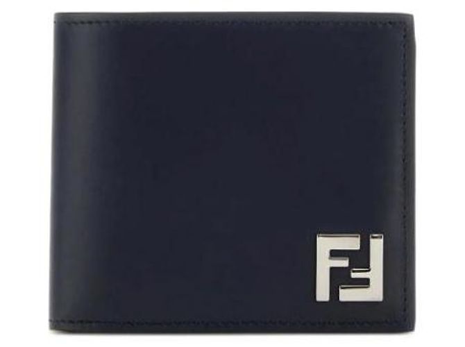 Fendi Square FF Wallet Blue Leather - view 4