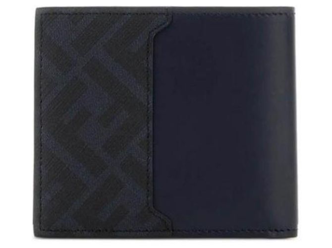 Fendi Square FF Wallet Blue Leather - view 5