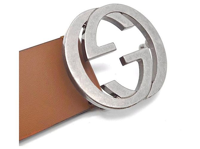 Gucci Interlocking GG Belt Brown Leather - view 4