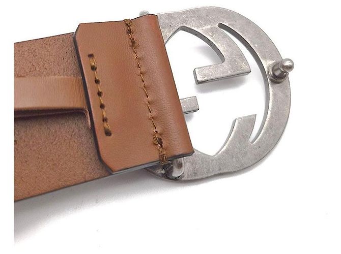 Gucci Interlocking GG Belt Brown Leather - view 5