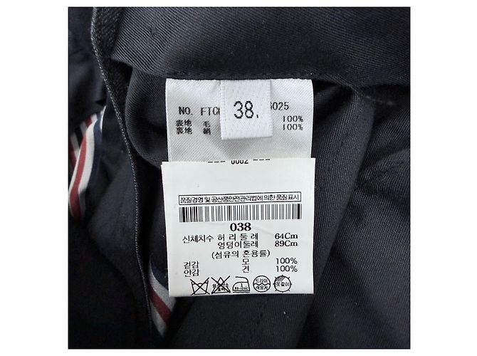 Thom Browne Pantalones de traje clásicos de sarga de lana para mujer Gris - vista 4