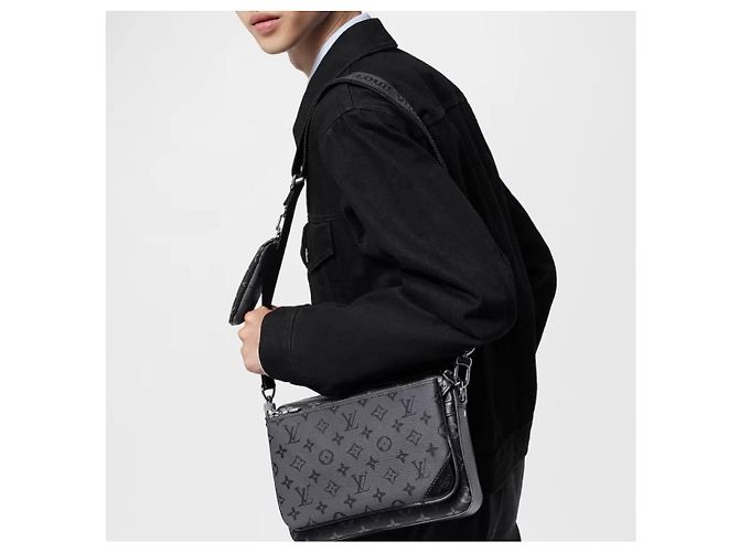 Louis Vuitton Borsa a tracolla Eclipse Trio Monogram Messenger - vista 9