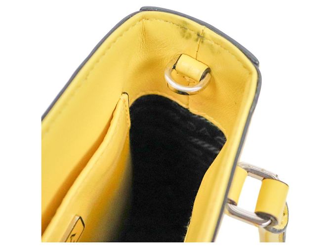 Prada Yellow Brushed Tote Bag - view 7