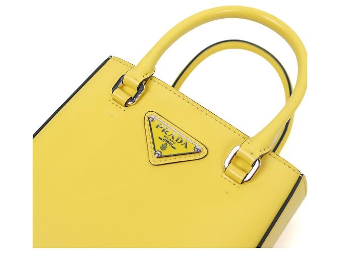 Prada Yellow Brushed Tote Bag - view 8