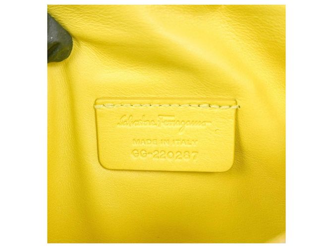 Salvatore Ferragamo Borsa a Tracolla Vivabow Gialla - vista 13