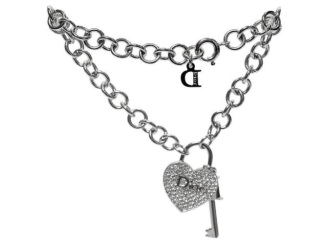 Dior Bracelete de Prata com Cadeado de Coração e Chave em Zircónia - vista 3