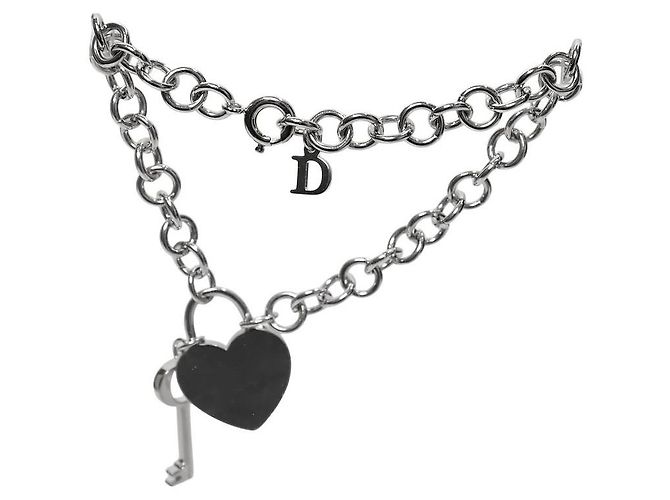 Dior Bracelete de Prata com Cadeado de Coração e Chave em Zircónia - vista 4