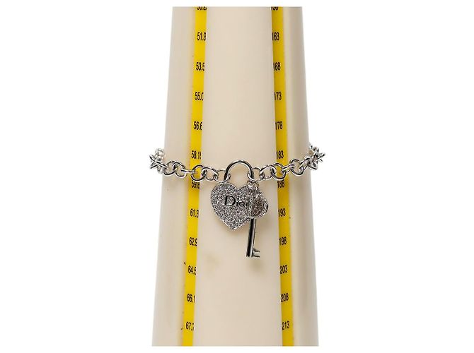 Dior Bracelete de Prata com Cadeado de Coração e Chave em Zircónia - vista 5