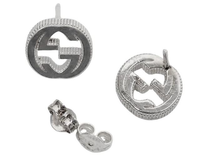 Gucci Pendientes Entrelazados de Plata - vista 4