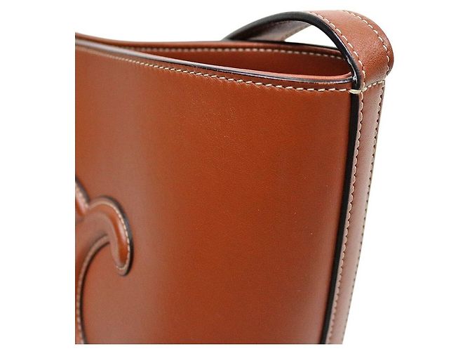 Céline Bolsa de Ombro Bucket Quai de la Seine Brown - vista 6