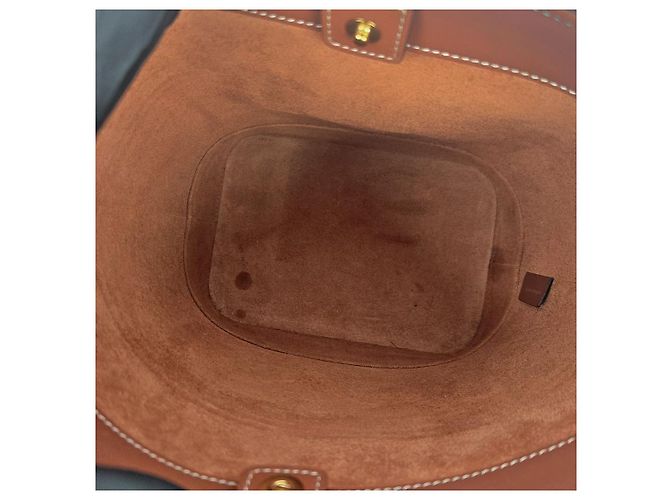 Céline Bolsa de Ombro Bucket Quai de la Seine Brown - vista 9